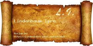 Lindenbaum Imre névjegykártya